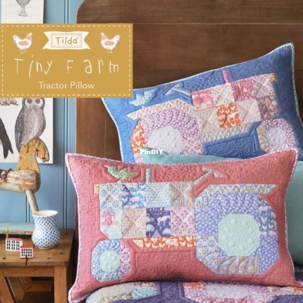 Tilda Patch Tractor Pillow Free Pattern