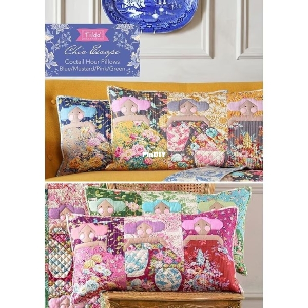 Tilda Chic Escape Coctail Hour Pillows Pattern Free