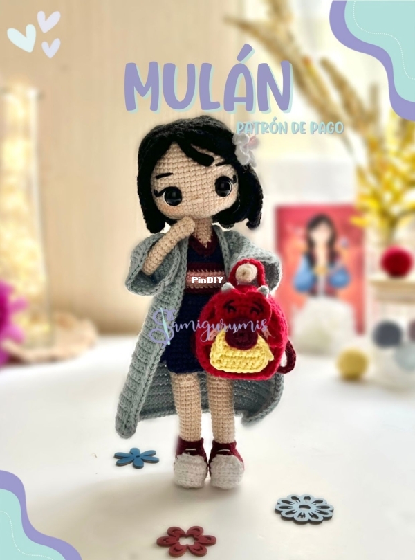 Samigurumis - Lilian Neyra Davila - Modern Mulán  - Spanish