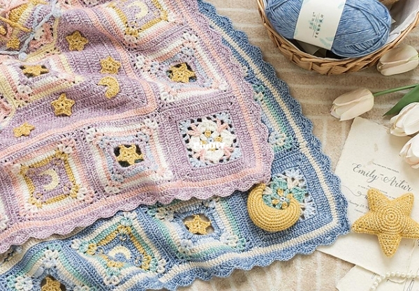 Susan's Family Dreamlike Star-Moon Blanket 2.jpg
