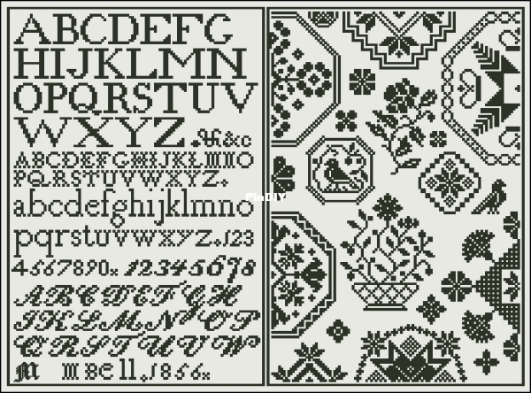 Modern Folk Embroidery - M. Bell 1856, A Quaker Fancy.jpg