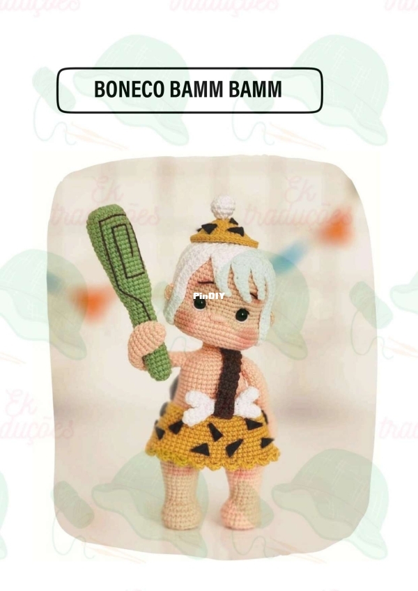Dunyanin Amigurumisi - Bilgenur Çamtosun - Boneco Bamm Bamm - Português