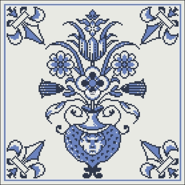 Modern Folk Embroidery - Delft Blue Tile no. 1 – The Vase.jpg