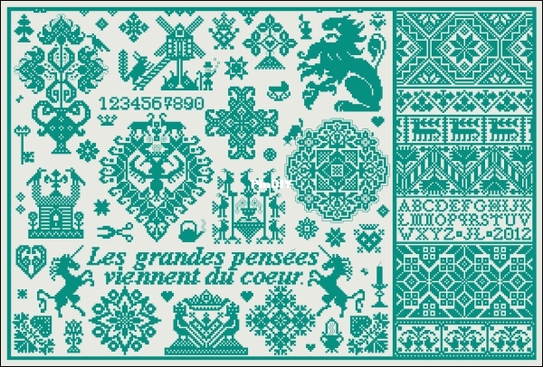 Long Dog Sampler-L'Arbre de Noe - Grandes pensées.jpg