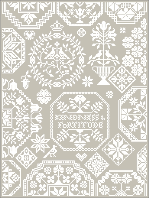 Modern Folk Embroidery - Kindness & Fortitude Quaker Sampler.jpg