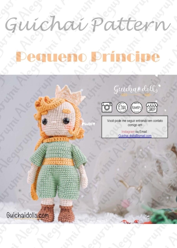 Guichai Crochet Dolls - Armano Ginji - Little Prince - Baby Fox and Crimson Rose - Pequeno Principe  ...