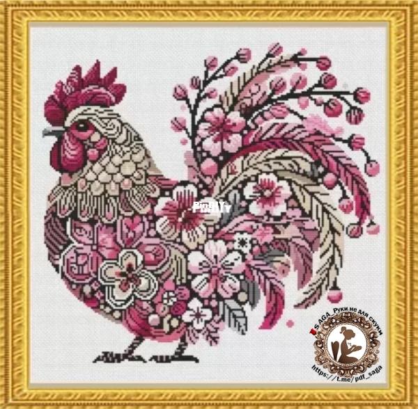 Tidy Patterns - Pink Flower Rooster.jpg