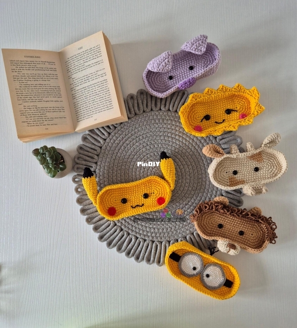 Get Me Yarn - Alina Hoza - Glasses Holder Pikachu, Minion, Sun, Lion, Pig and Cow - Glasses Holder S ...