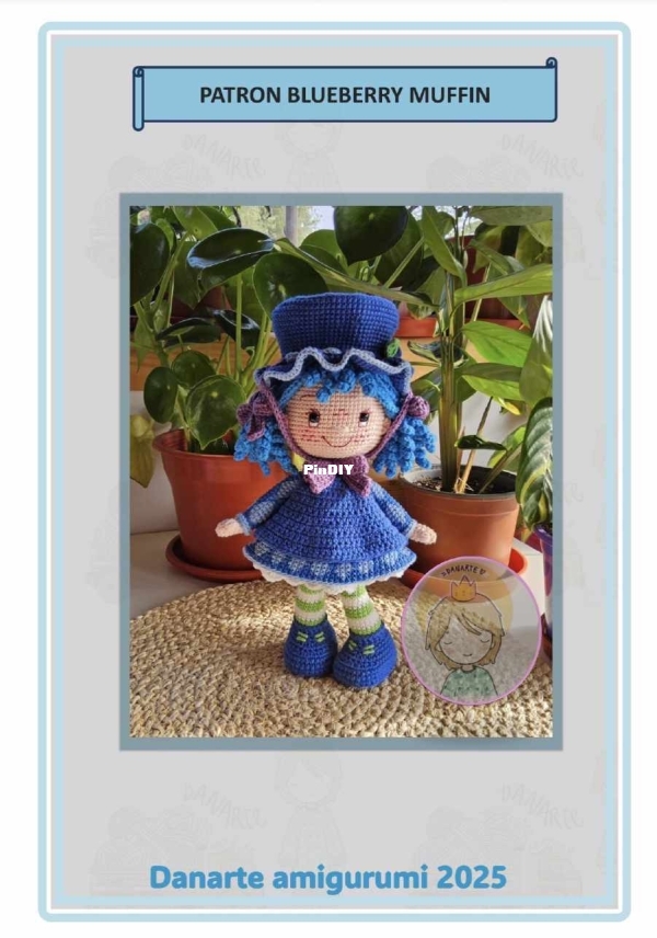 Danarte amigurumi - Blueberry Muffin - Spanish