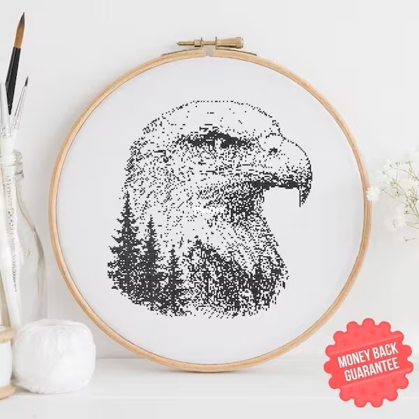 Monochrome - Eagle - DeliaCrossStitches..jpg