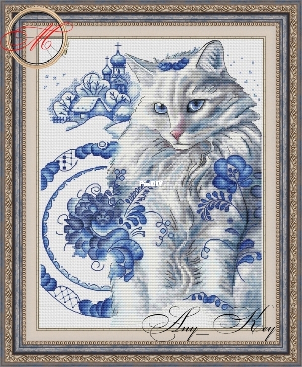 Any Key - Cat Winter Gzhel by Maria Filatova.jpg