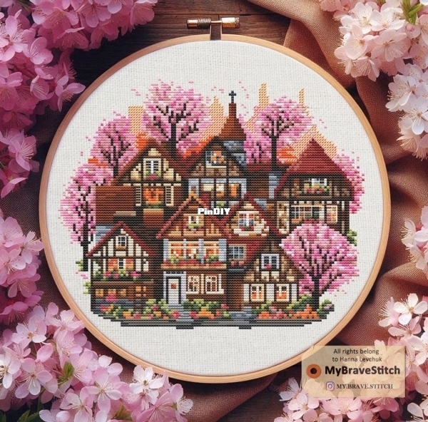 My Brave Stitch - Spring Houses by Hanna Levchuk.jpg