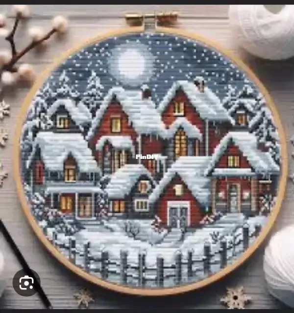 My Brave Stitch - Winter Houses by Hanna Levchuk orig.jpg