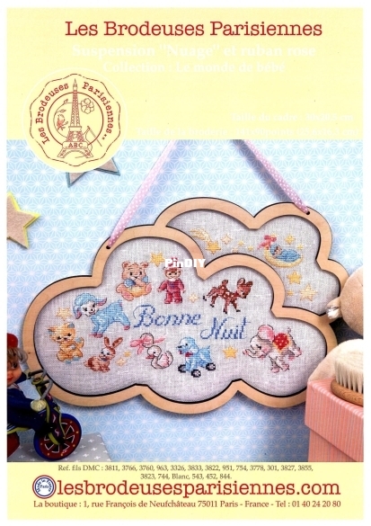 LBP - Suspension ''nuage'' et ruban rose .jpg