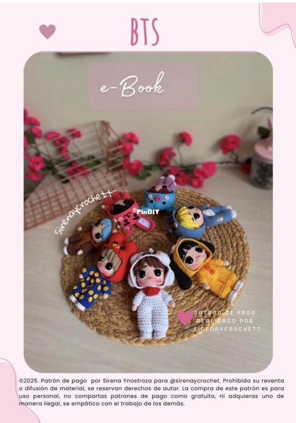 Sirenay Crochett - Sirena Ynostroza - BTS 21 con pijama cabeza redonda 15cm - BTS 21 with round head ...