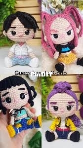 osquegurumi - Paola Fajonni - Guerreiras Kpop Demon Hunters Mira, Rumi, Zoey, JJinu - Portuguese