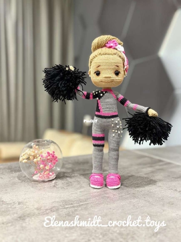Crochet Toys - Elena Shmidt - Елена Шмидт - Cheerleader Veronica Doll 30cm - кукла Ч ...
