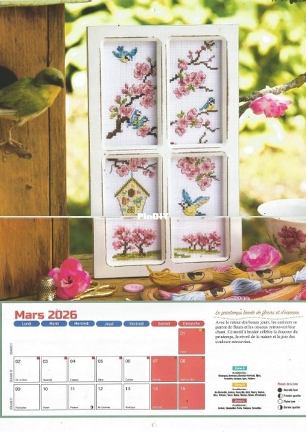 03. Mars, le printemps brodé de fleurs et d'oiseaux .jpg