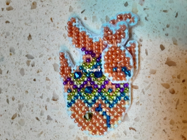 cross stitch with beads