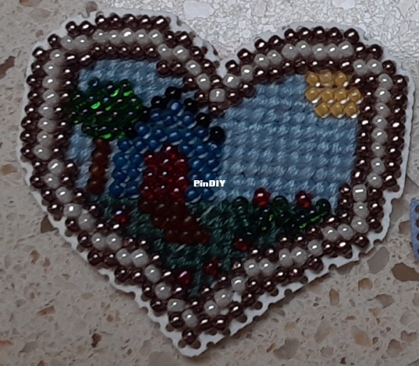 cross stitch with beads