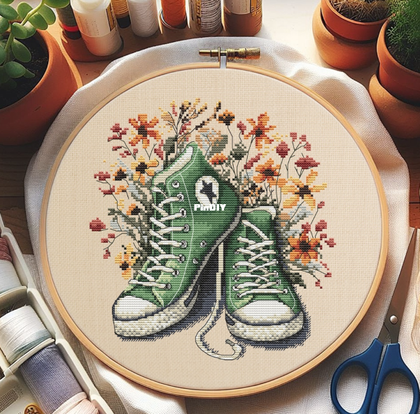 My Brave Stitch - Green Sneakers in Wildflowers - Hanna Levchuk orig.png