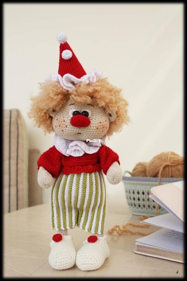 KBloveknitting - Ekatarina Borisova - Екатерина Борисова - Clown - клоун 32cm  ...