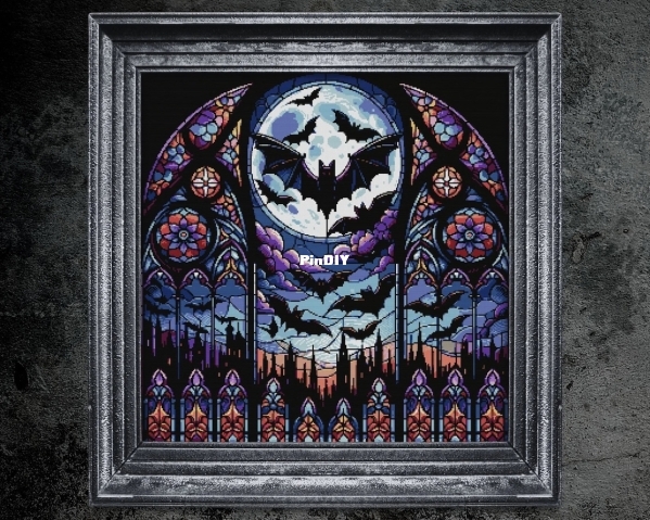 PandoraXstitch - Stained Glass Cathedral and Bats image.jpeg