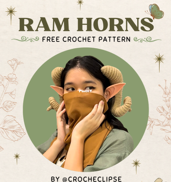 crochet ram horns, crochet eclipse 