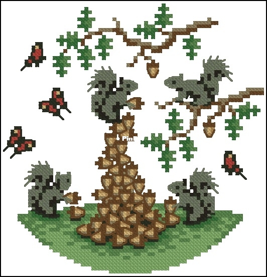 Lola Crow Cross Stitch - Acorn Bonanza XSD.jpg