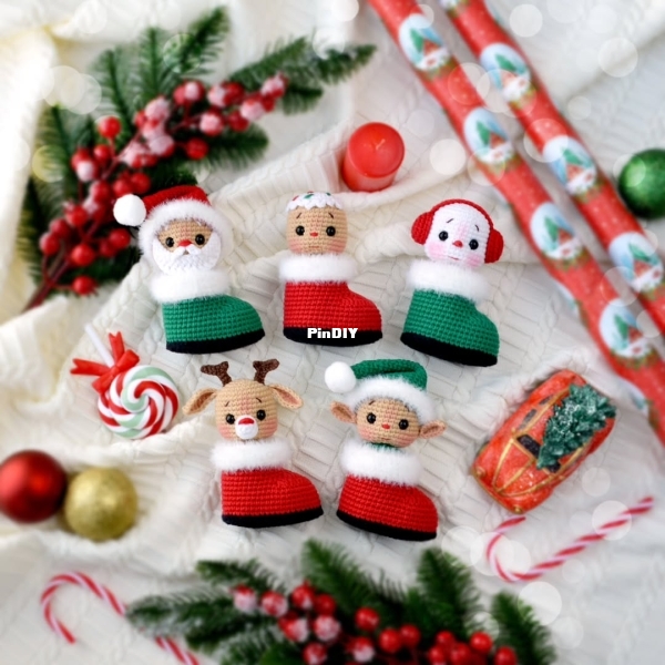 Christmas tree toys - Enfeite de Natal Botas - Portuguese