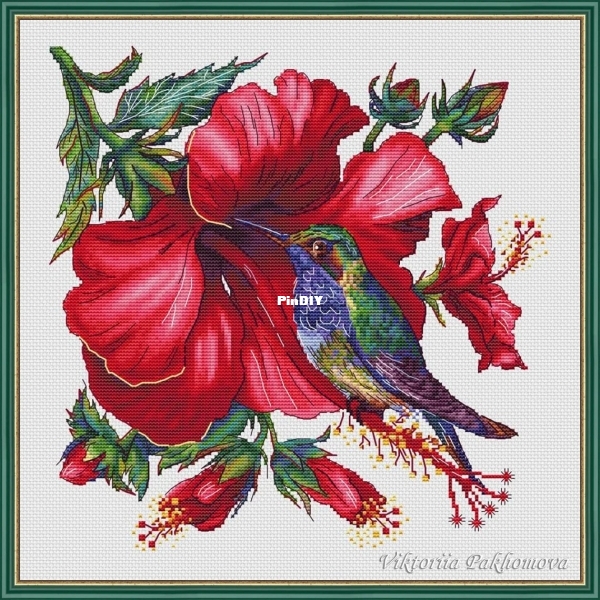 Hibiscus and Hummingbird by Viktoriia Pakhomova.jpg