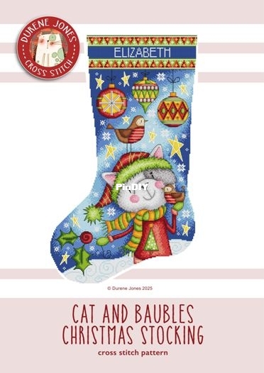 Cat And Baubles Christmas Stocking JPG.jpg