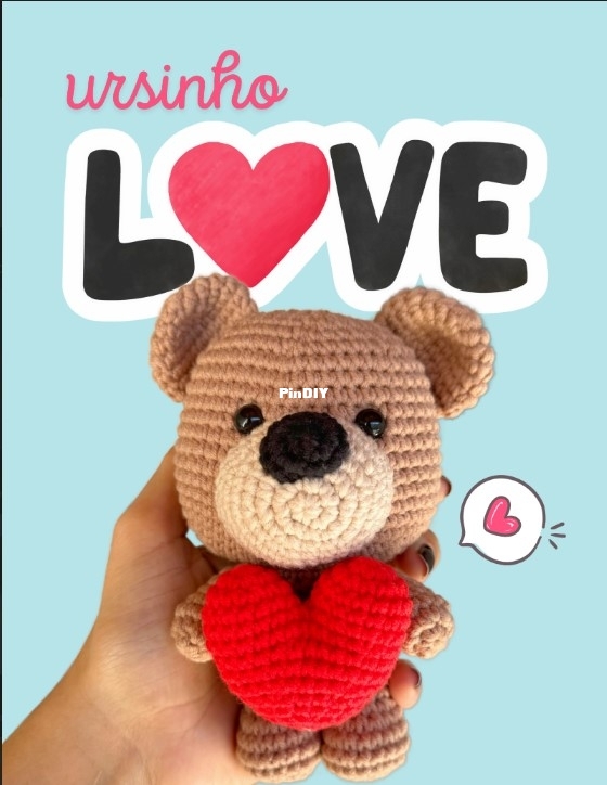 Caco Amigurumi - Juliana Sanches - Ursinho Love - Portuguese