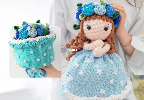 Krosha Patterns - Kro Sha - Magic Bouquet Doll - Muñeca Reversible - Ramo Azul - Portugues