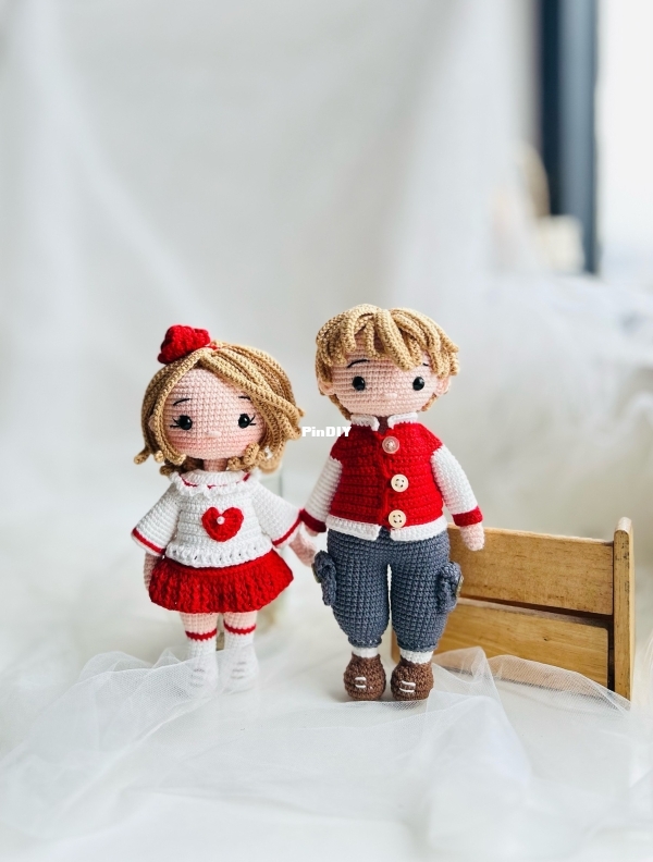 Ani handmade house VN - Khac Huong - Couple doll for valentine’s day - Cindy  & Tony 23cm - English ...