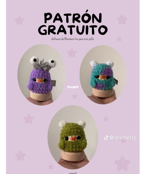 arimerlg - Ari Mer - Monsters , Inc. Costumes for the little chick -  Distraces de Monsters Inc para mini pollo - Spanish - Free-Knitting and  Crochet Communication (only reply)-Crochet Section-PinDIY.com -