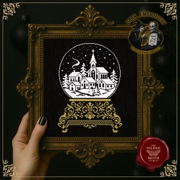 Christmas Snow Globe. GildedMothPatterns.jpg