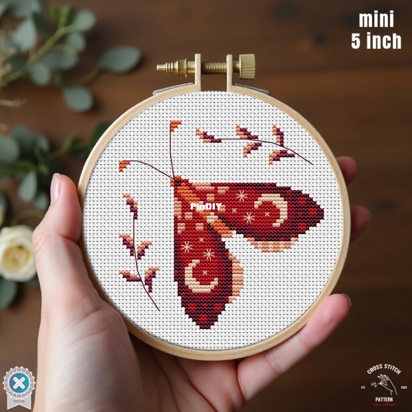 Mini Moth 2. XCrossStitchPatternX.jpg