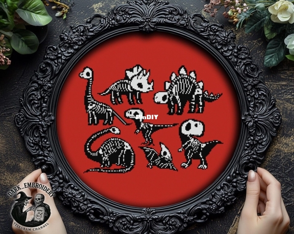 Skeleton Dinosaurs. PandoraXstitch.jpg