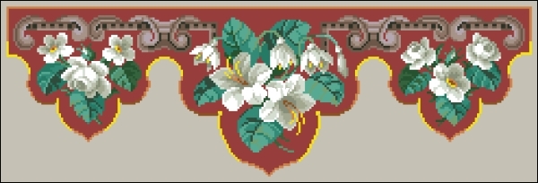 Louis Gluer 8857 Red pelmet with white flowers.jpg