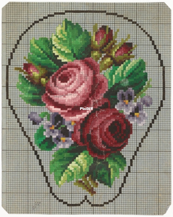 Berlin Woolwork - Stool Of Anews Rose-o.jpg