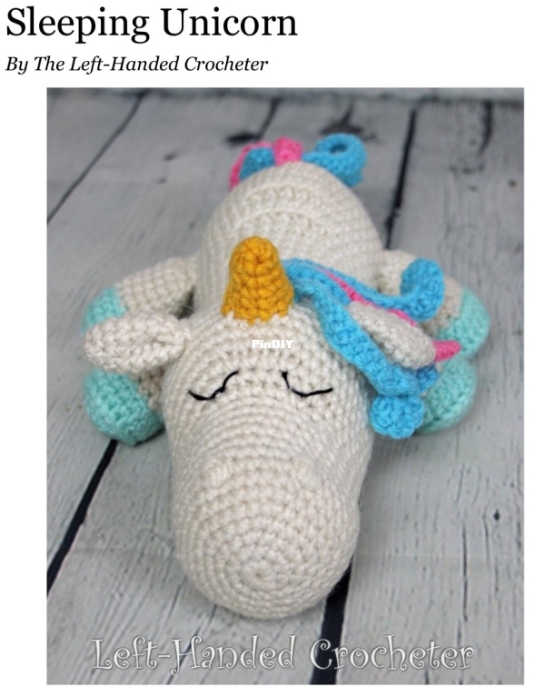 The Left-Handed Crocheter - Sleeping Unicorn - English