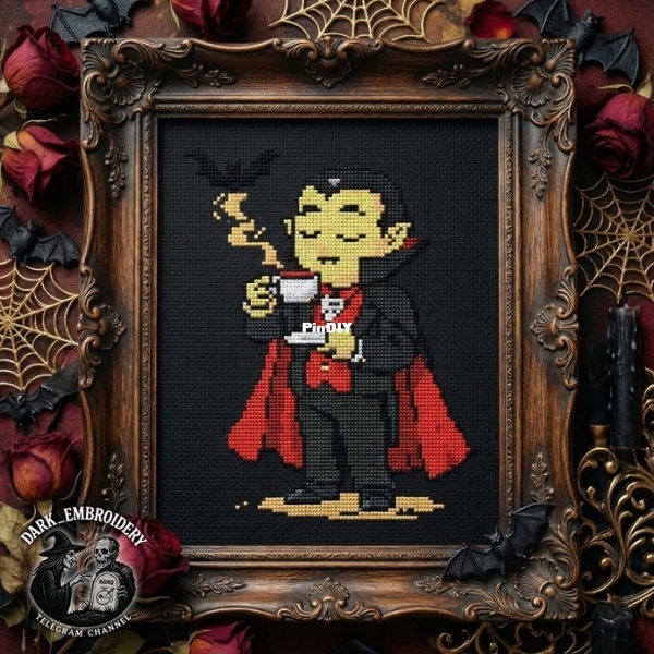 CloakSoft - Dracula Drinking Coffee with Bat.jpg