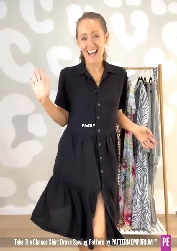 Tiered-Shirt-Dress-sewing-pattern-Take-The-Chance-Pattern-Emporium.webp