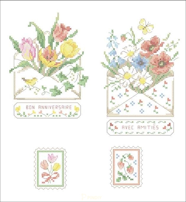 Dites-le avec des fleurs - Véronique Enginger - Création point de croix n°119.jpg