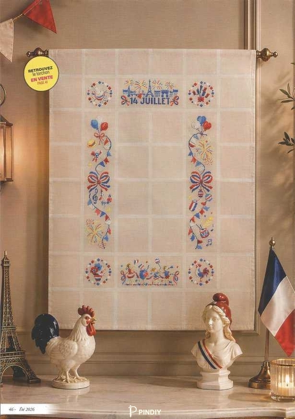14 juillet en fête - Véronique Enginger - Création point de croix n°119 .jpg