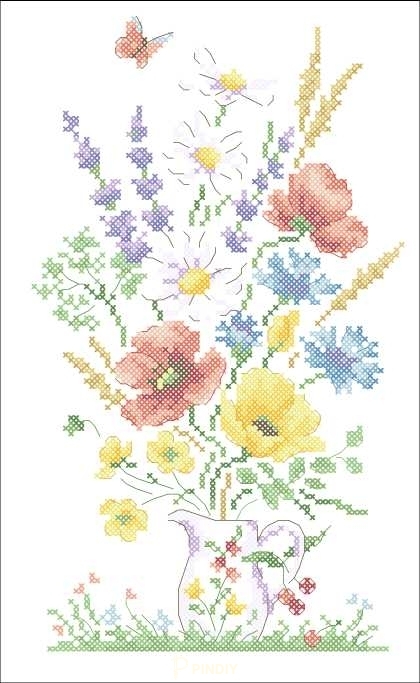 Bouquet d'été - Véronique Enginger - Création point de croix n°119.jpg
