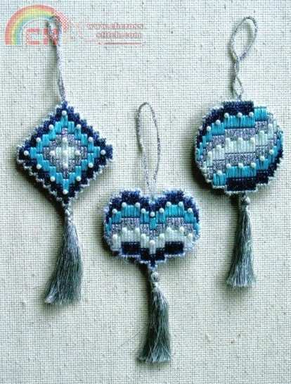Blue Bargello Ornament Trio.JPG