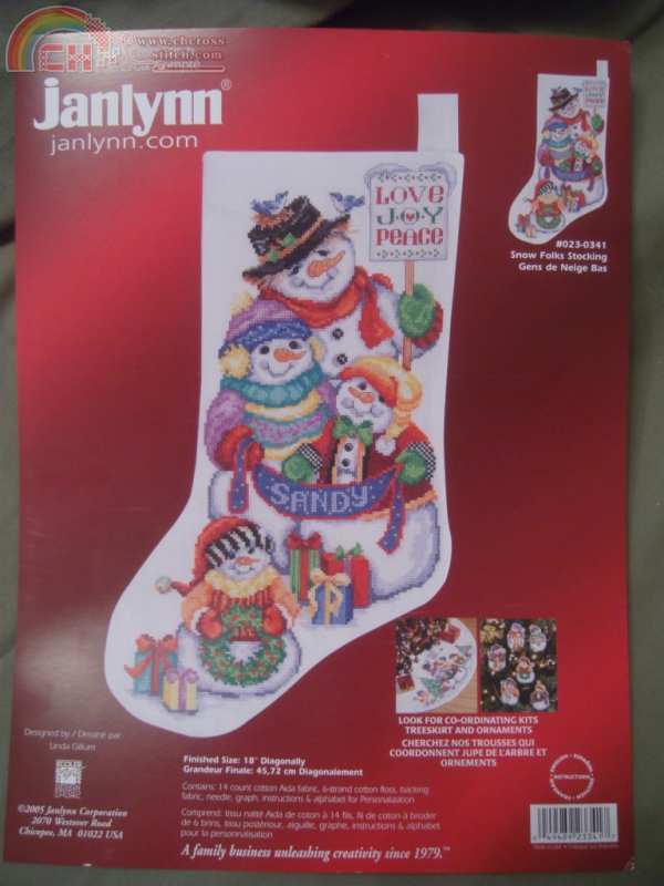 Janlynn 023-0341 Snow Folks Stocking PIC.JPG