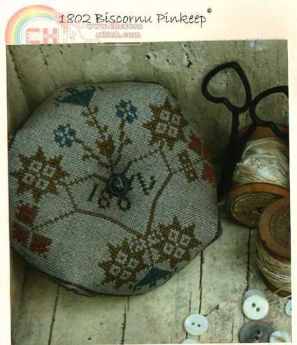 Stacy Nash Primitives - 1802 Biscornu Pinkeep.jpg